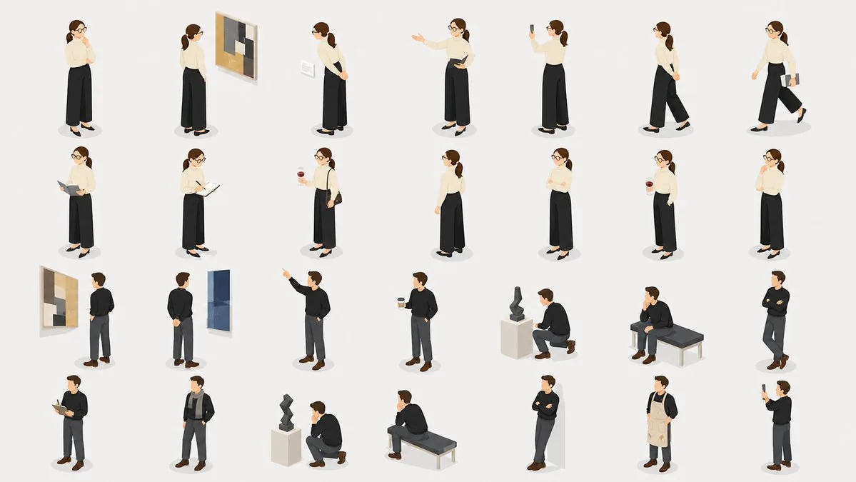 Isometric Gallery People Set reference