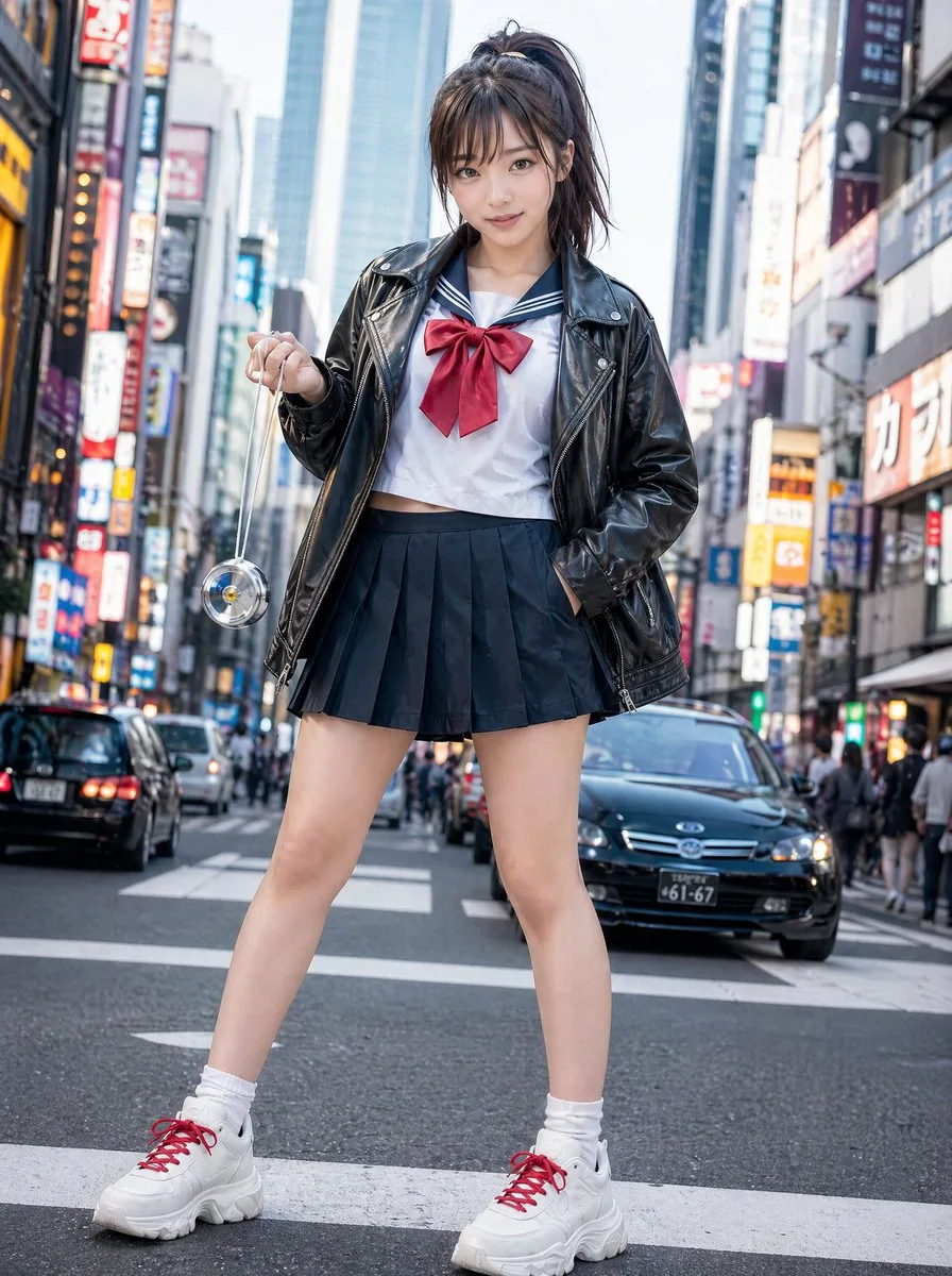 Modern Sukeban Street Portrait reference