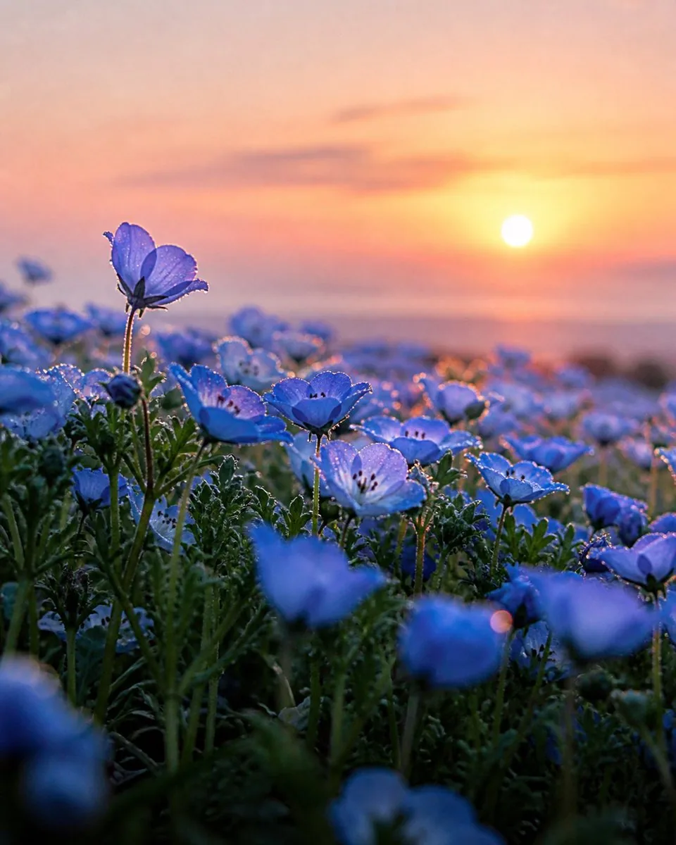 Dewy Nemophila Sunrise Macro reference