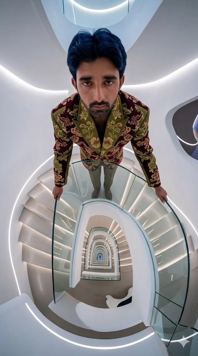 Fisheye Staircase Fashion Editorial reference