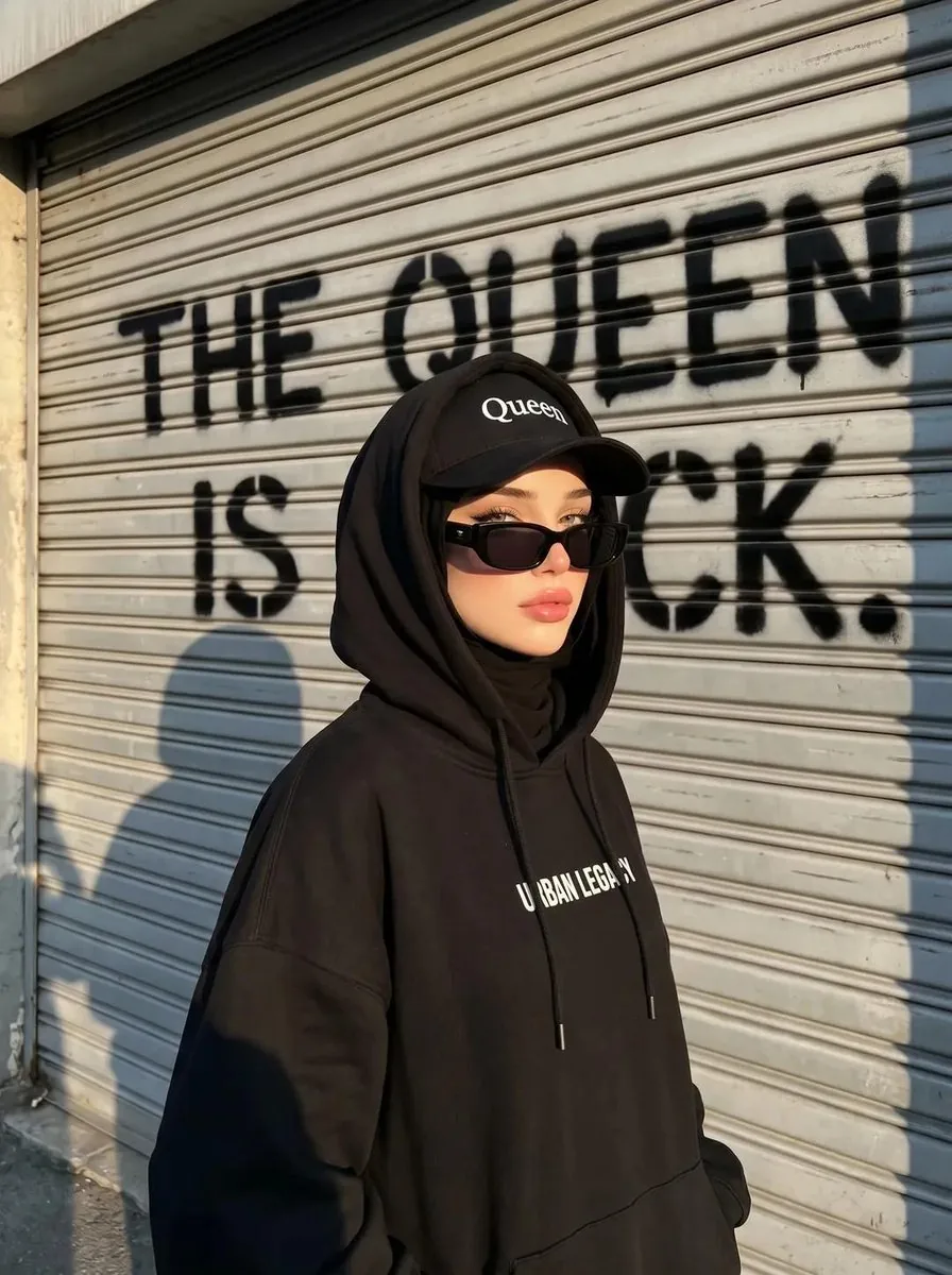Edgy Street-Style Hijabi Portrait reference