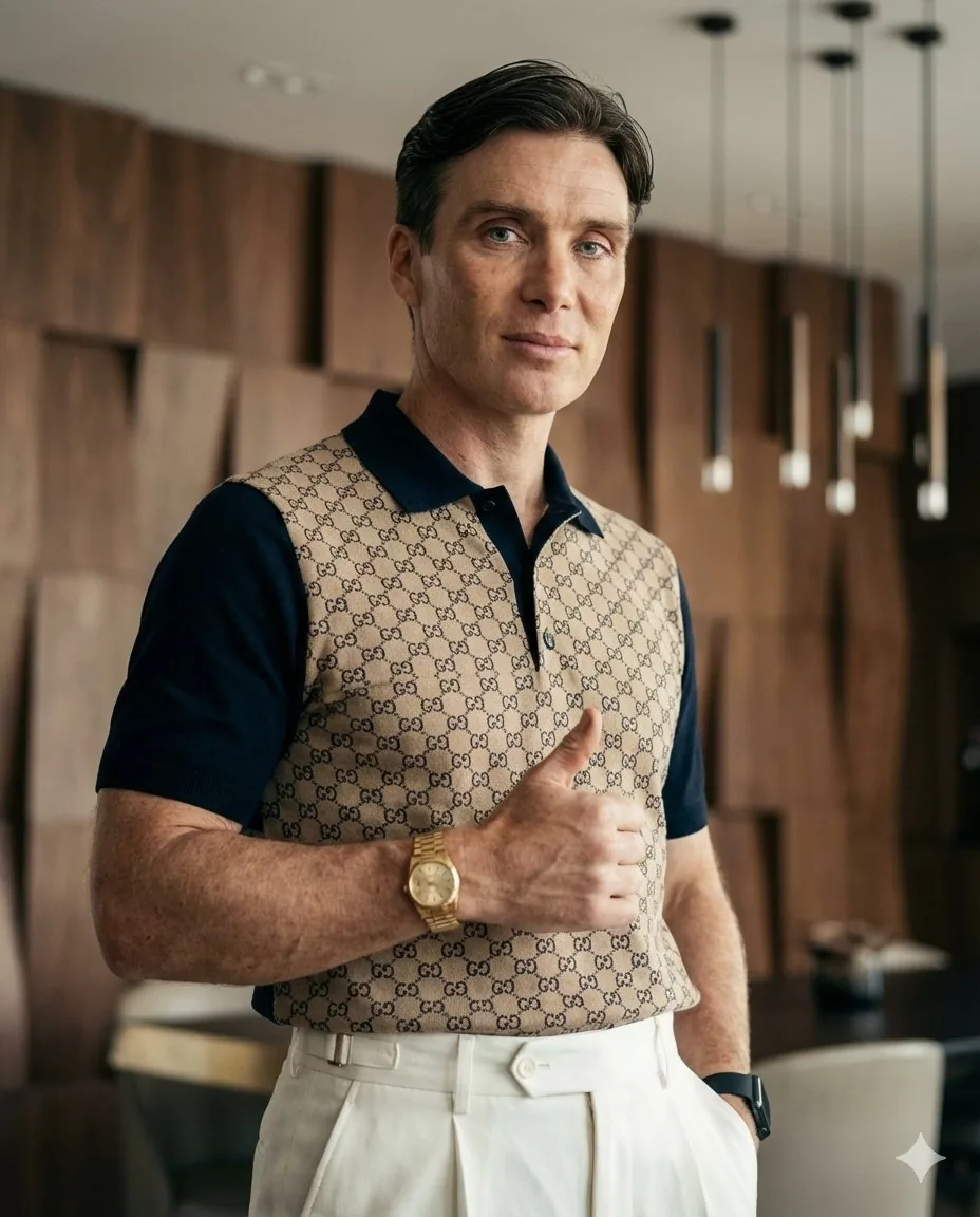 Cillian Murphy as Cristiano Ronaldo Editorial Portrait - Nano Banana Pro AI Prompt for Product Marketing reference
