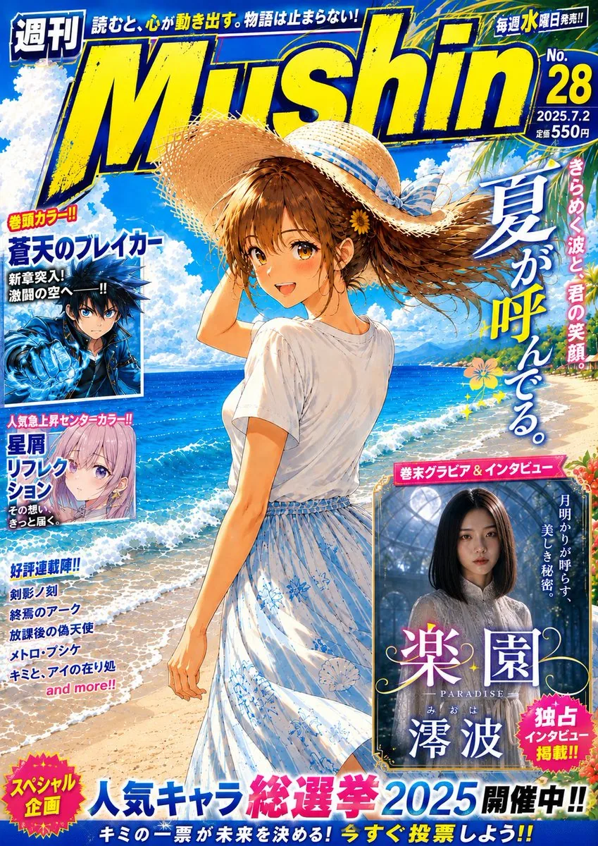 Fictional Summer Manga Magazine Cover reference