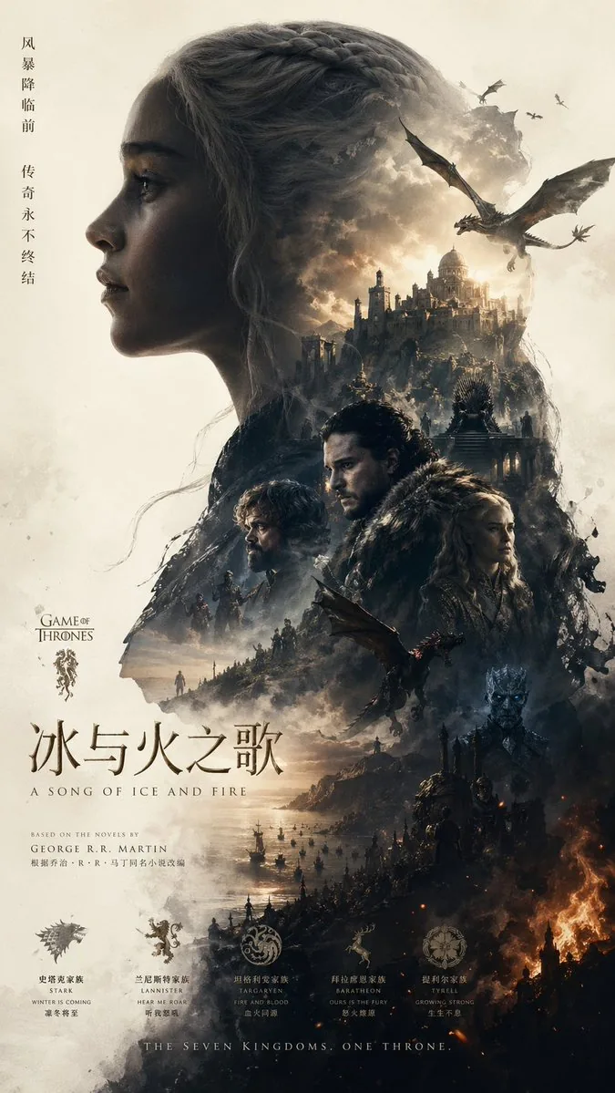 Epic Fantasy Double-Exposure Poster reference