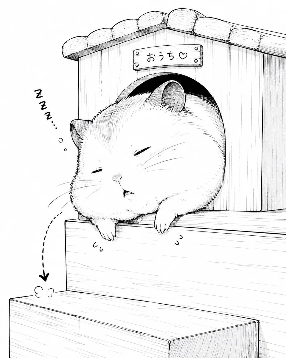 Sleepy Round Hamster Manga reference