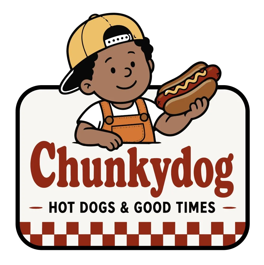 Chunkydog Hot Dog Mascot Logo reference