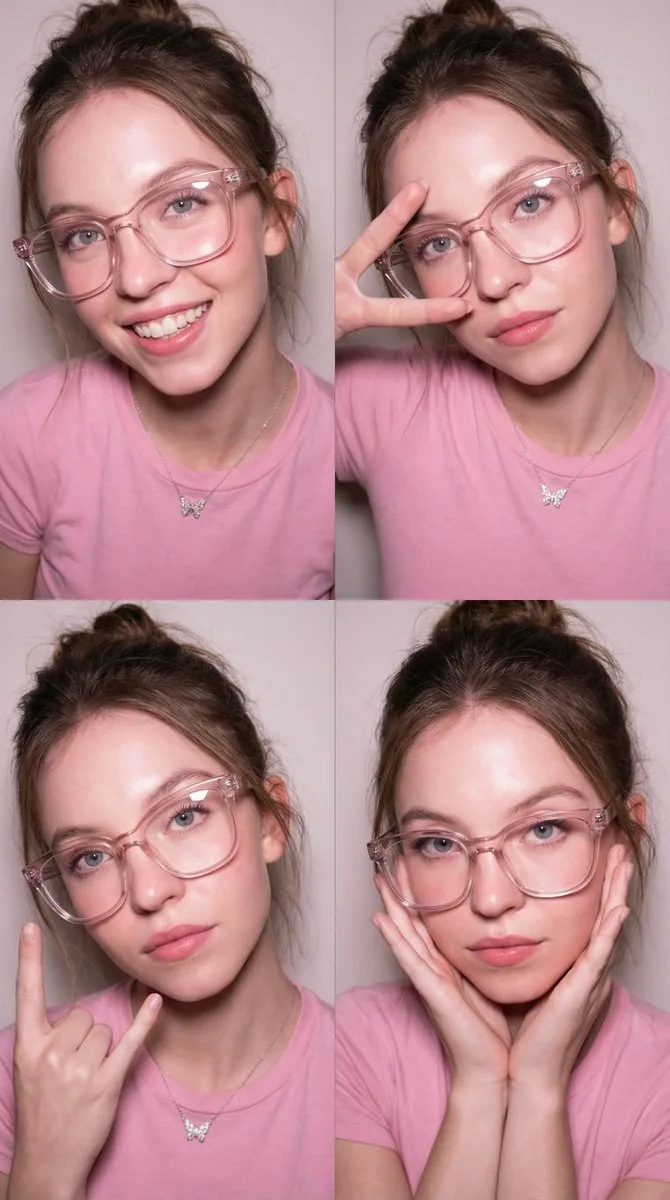 4-Panel Collage Portrait with Flash - Nano Banana Pro AI Prompt for Social Media Post reference