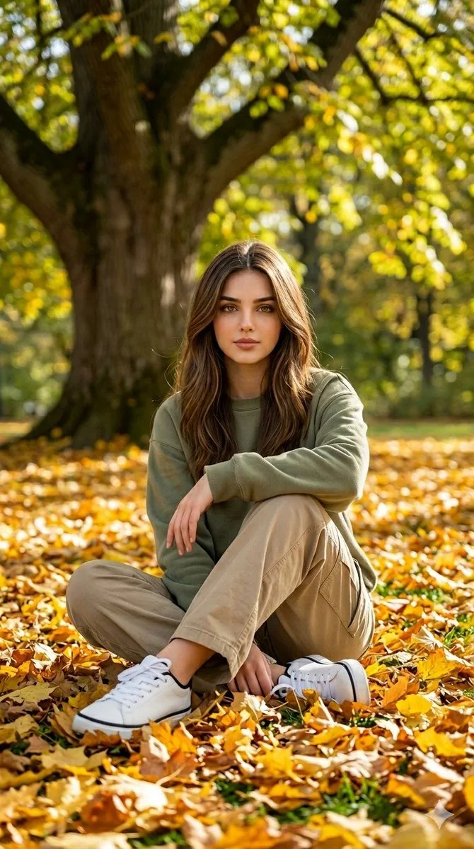 Autumn Park Relaxed Portrait reference