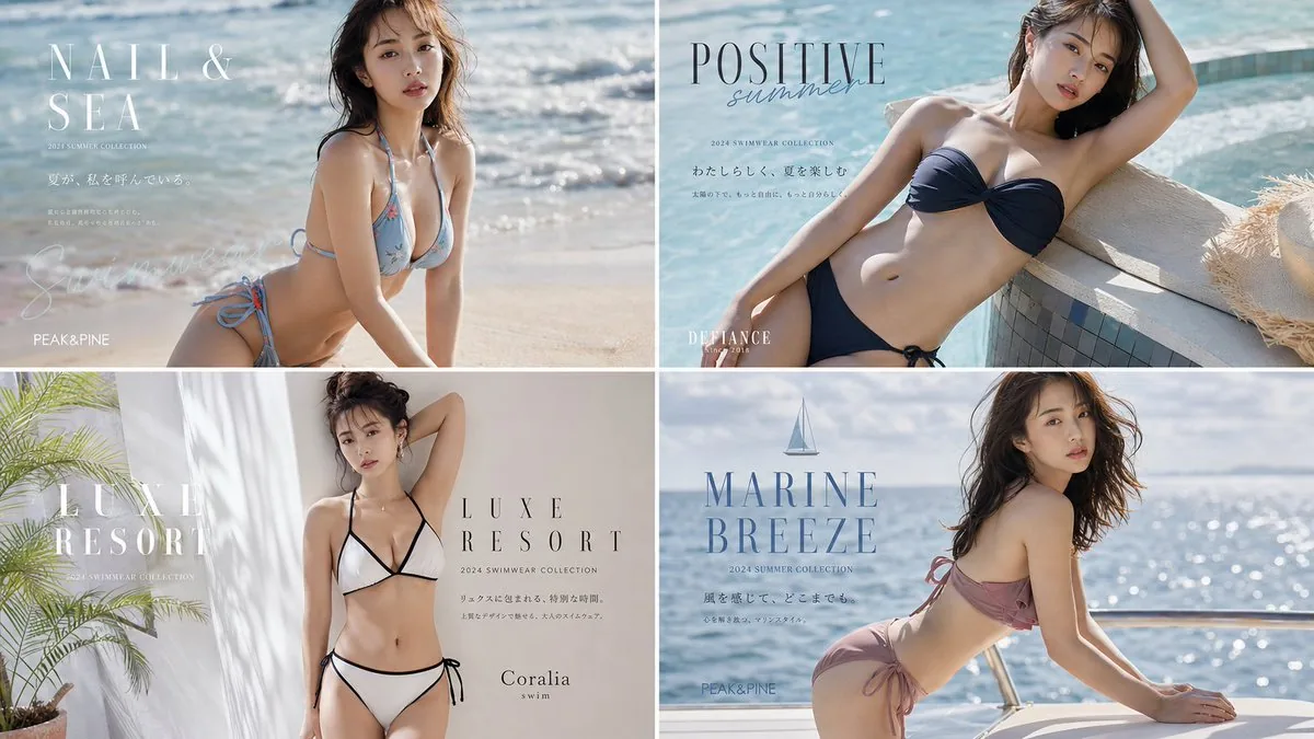 Fashion Magazine Swimwear Layout reference