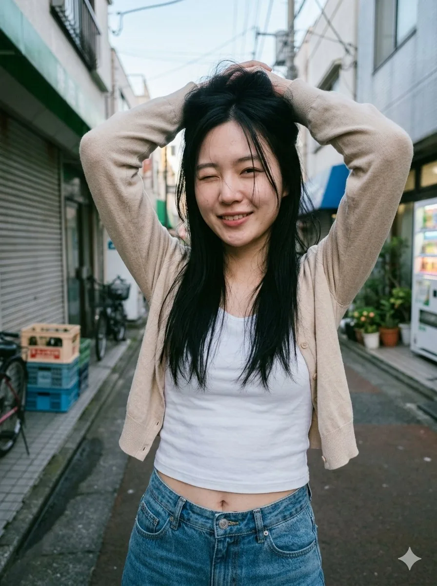 Blurred Face Japanese Alley Portrait reference