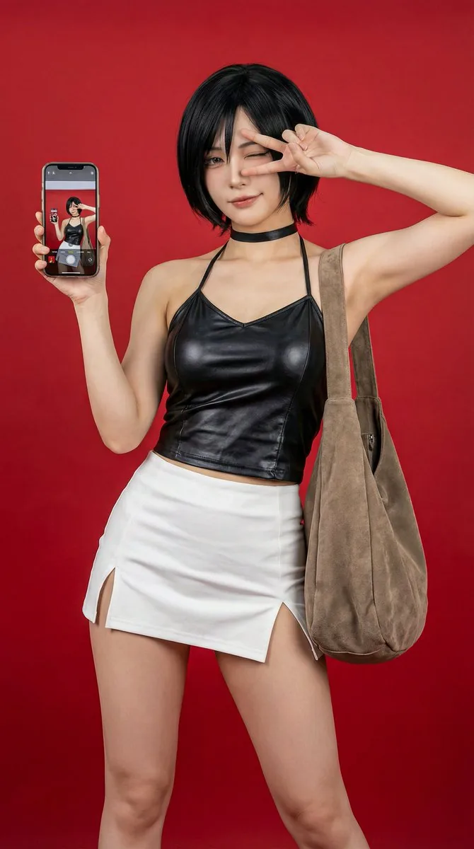 Photorealistic Ada Wong Cosplay Selfie - Nano Banana Pro AI Prompt for Profile / Avatar reference