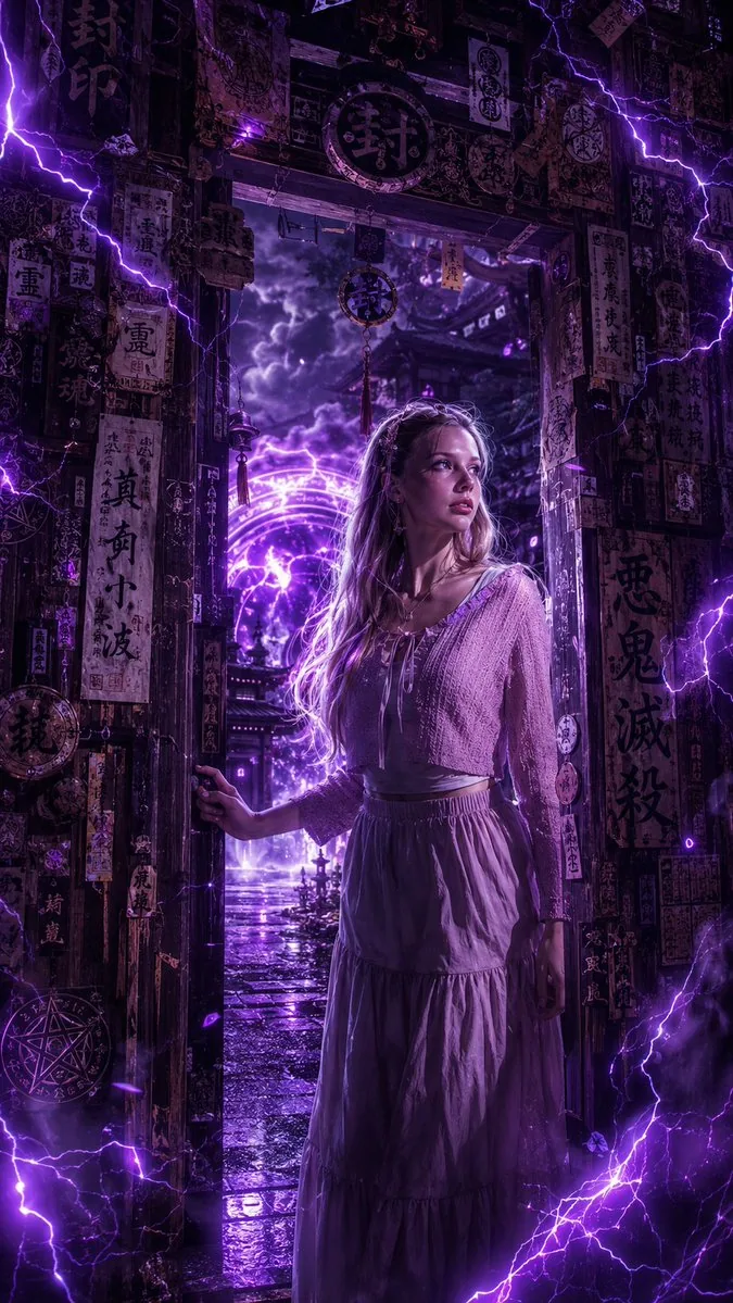 Dark Fantasy Anime Girl at Shrine reference