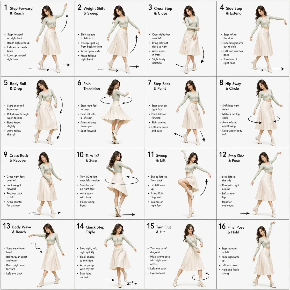 Dance Choreography Instruction Sheet Prompt reference