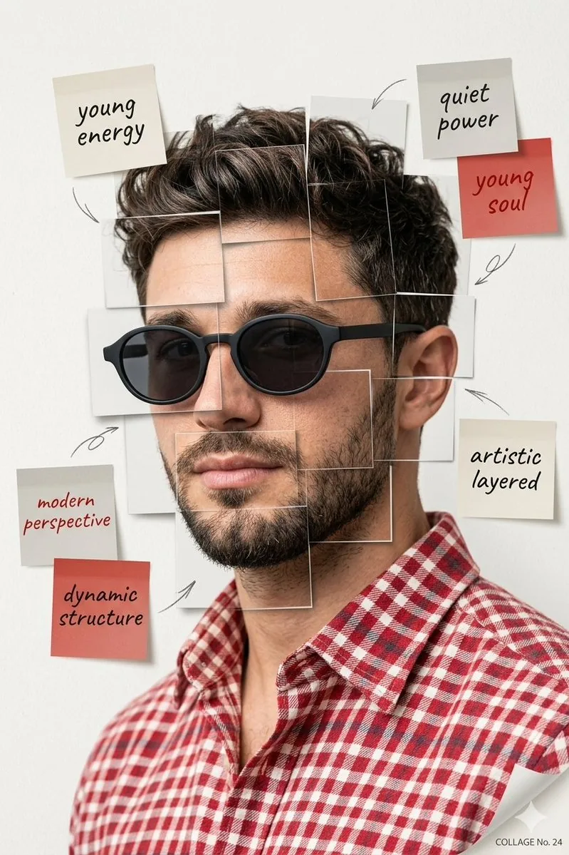 Deconstructed Grid Editorial Portrait reference