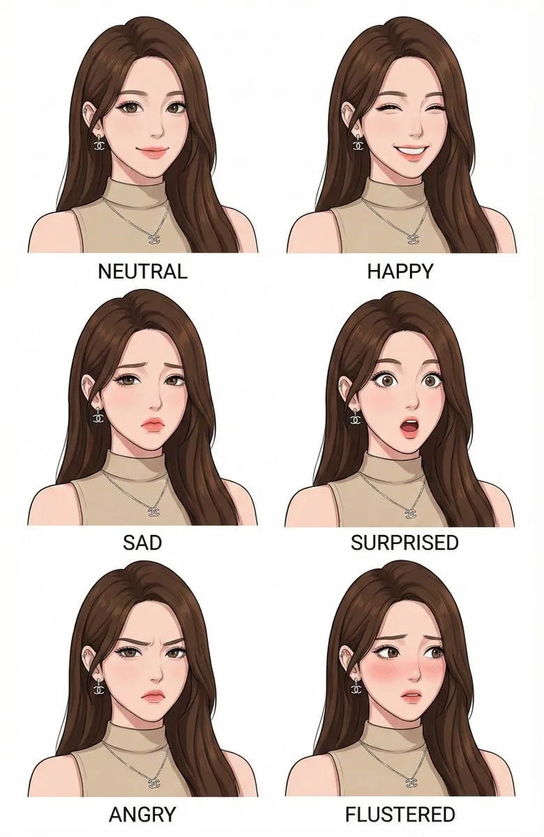 Character Design Expression Style Guide Prompt reference