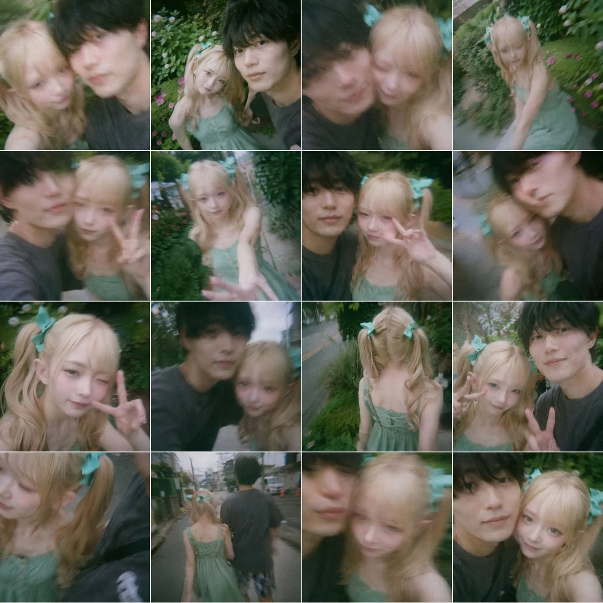 Dreamy 16-Photo Couple Walk Collage reference