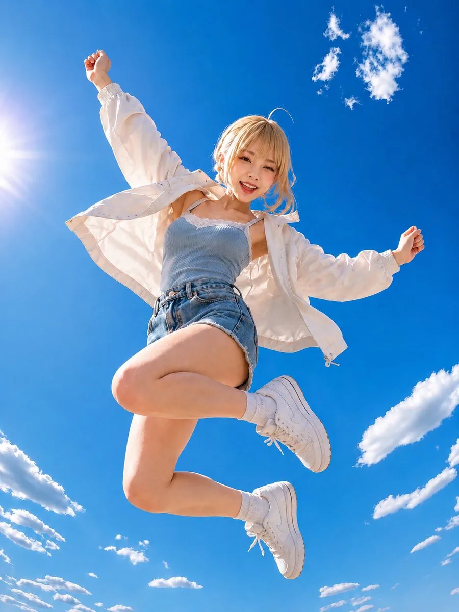 Summer Sky Jump Portrait reference