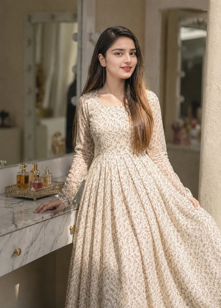 Floral Dress Vanity Portrait reference