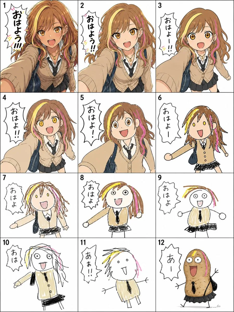 Visual Telephone Game Image Grid reference