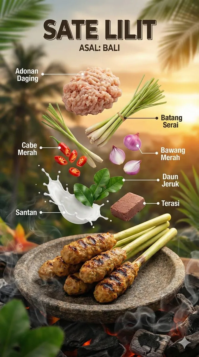Ultra-realistic cinematic food photography of Indonesian dish reference