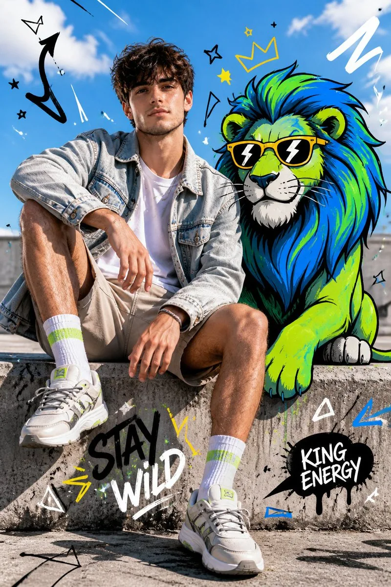 Fashion Editorial with Cartoon Fusion reference