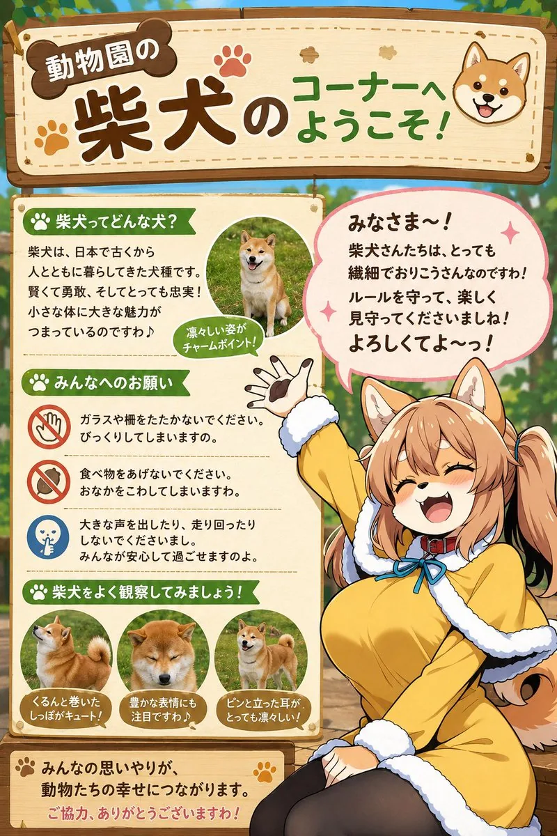 Shiba Inu Zoo Corner Poster reference