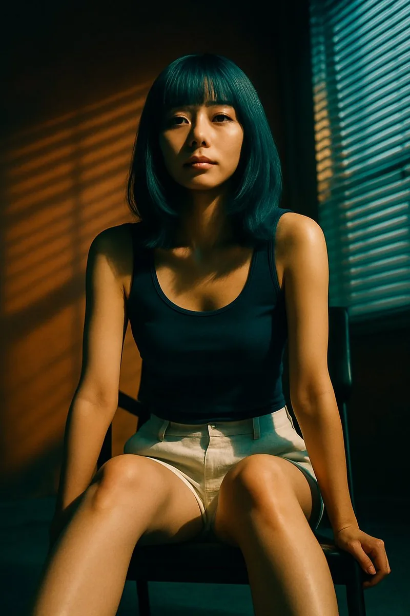 Cinematic Portrait with Blind Shadows reference