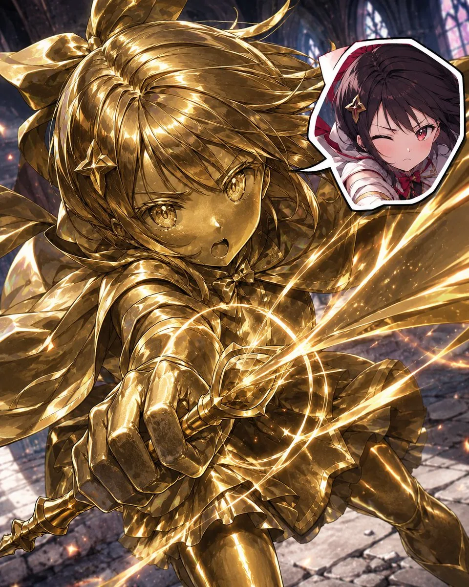 Golden Magical Girl Action Key Visual reference