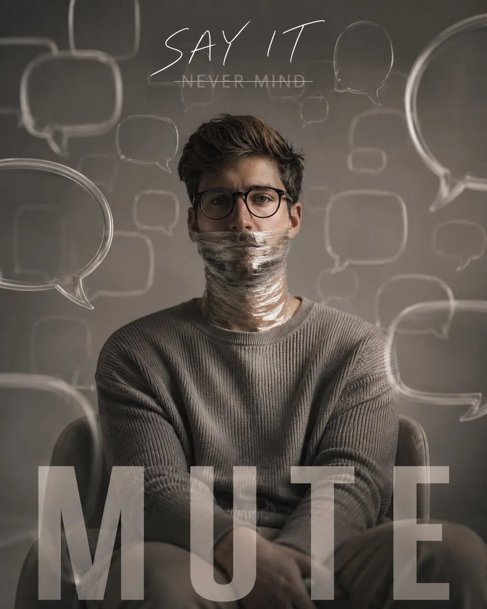 Muted Speech Editorial Portrait reference