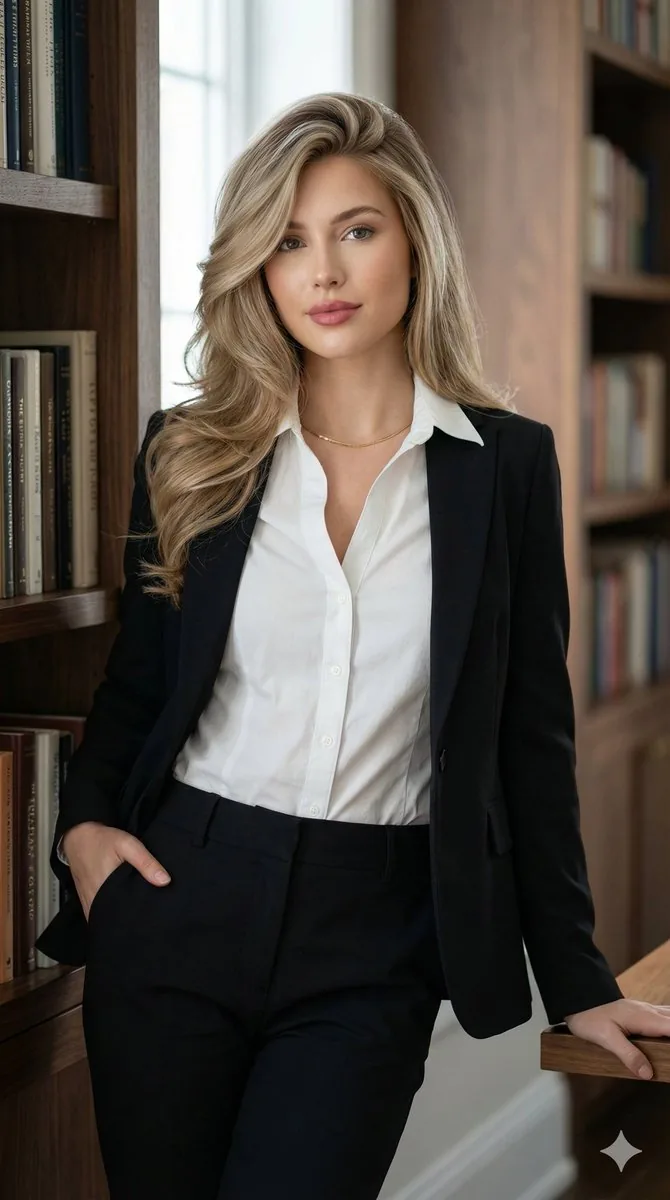 Corporate Chic Portrait in an Executive Office - Nano Banana Pro AI Prompt for Profile / Avatar reference