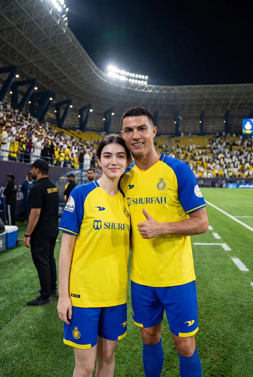 Football Fan with Cristiano Ronaldo - Nano Banana Pro AI Prompt for Social Media Post reference