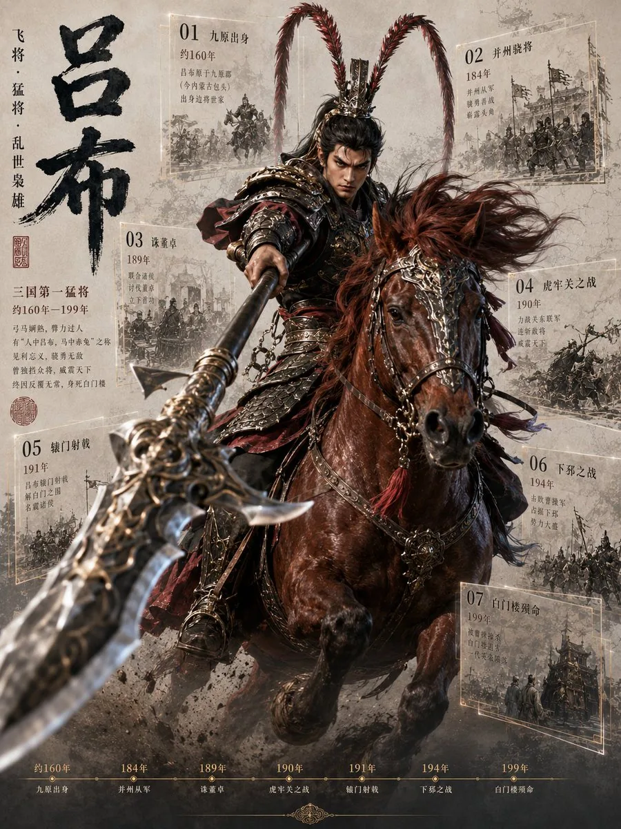 Lü Bu Historical Warrior Poster reference