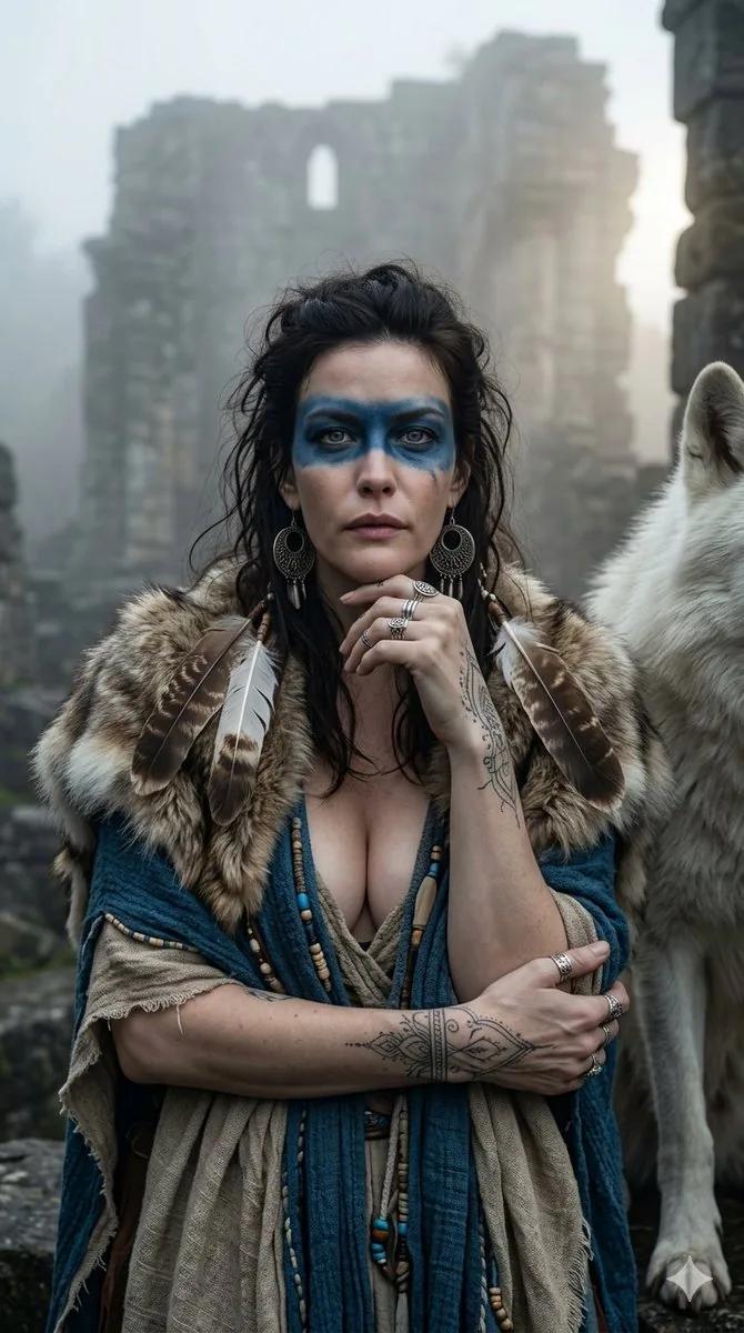 Dark Fantasy Wolf Queen Portrait reference