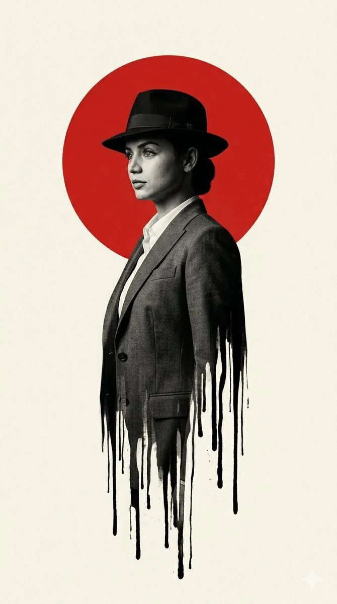 Noir Man With Red Sun Poster reference