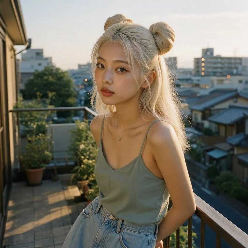 Golden Hour Balcony Portrait reference