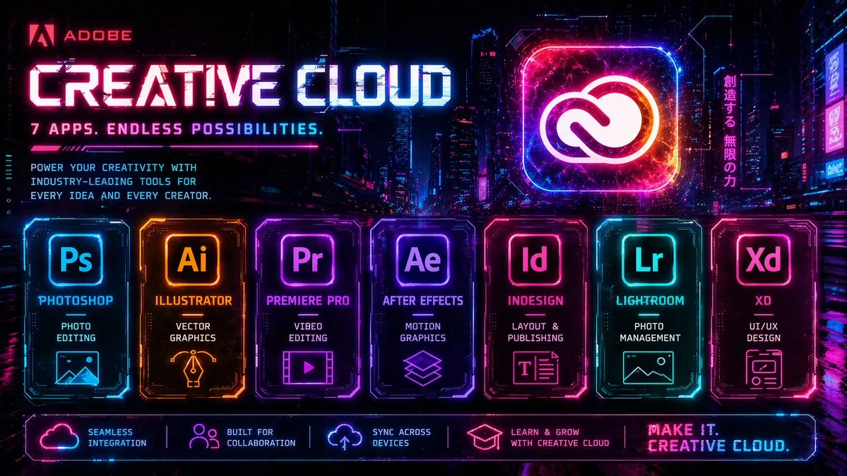Cyberpunk Creative Cloud Ad Poster reference