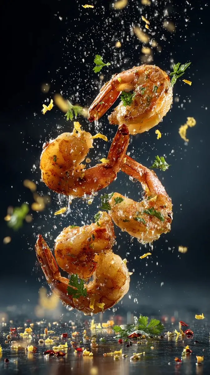Cinematic Food Photography Prompts for Floating Steak and Shrimp - Nano Banana Pro AI Prompt for Product Marketing reference