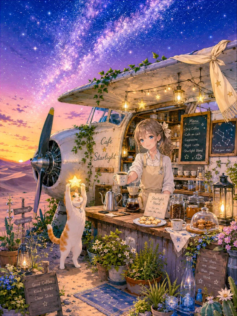 Starlit Desert Airplane Cafe reference