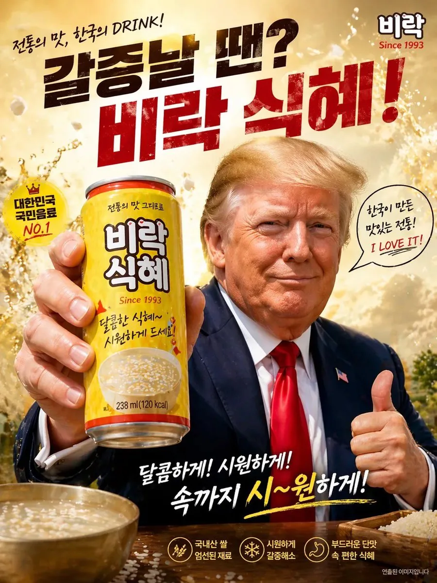 Korean Rice Drink Parody Ad Poster reference