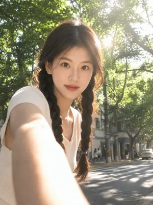 Sun-Drenched Candid Selfie Portrait
