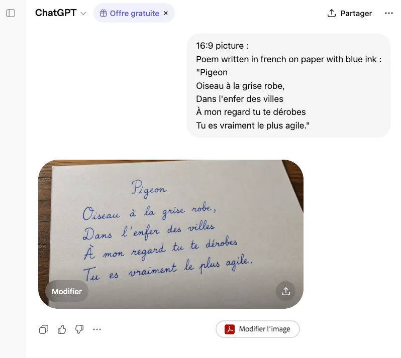 Handwritten French Poem on Paper reference