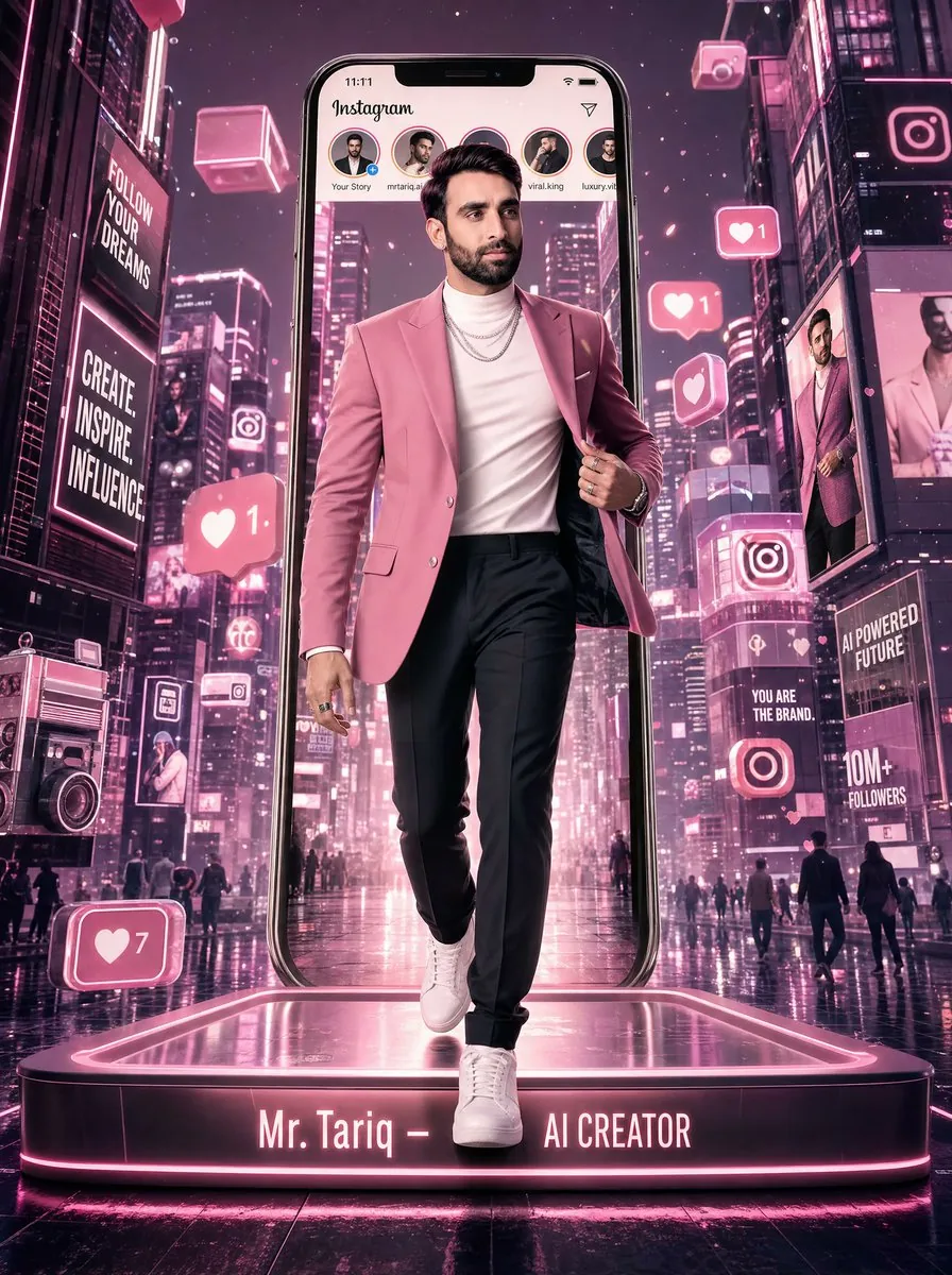 Neon Instagram AI Creator Poster reference