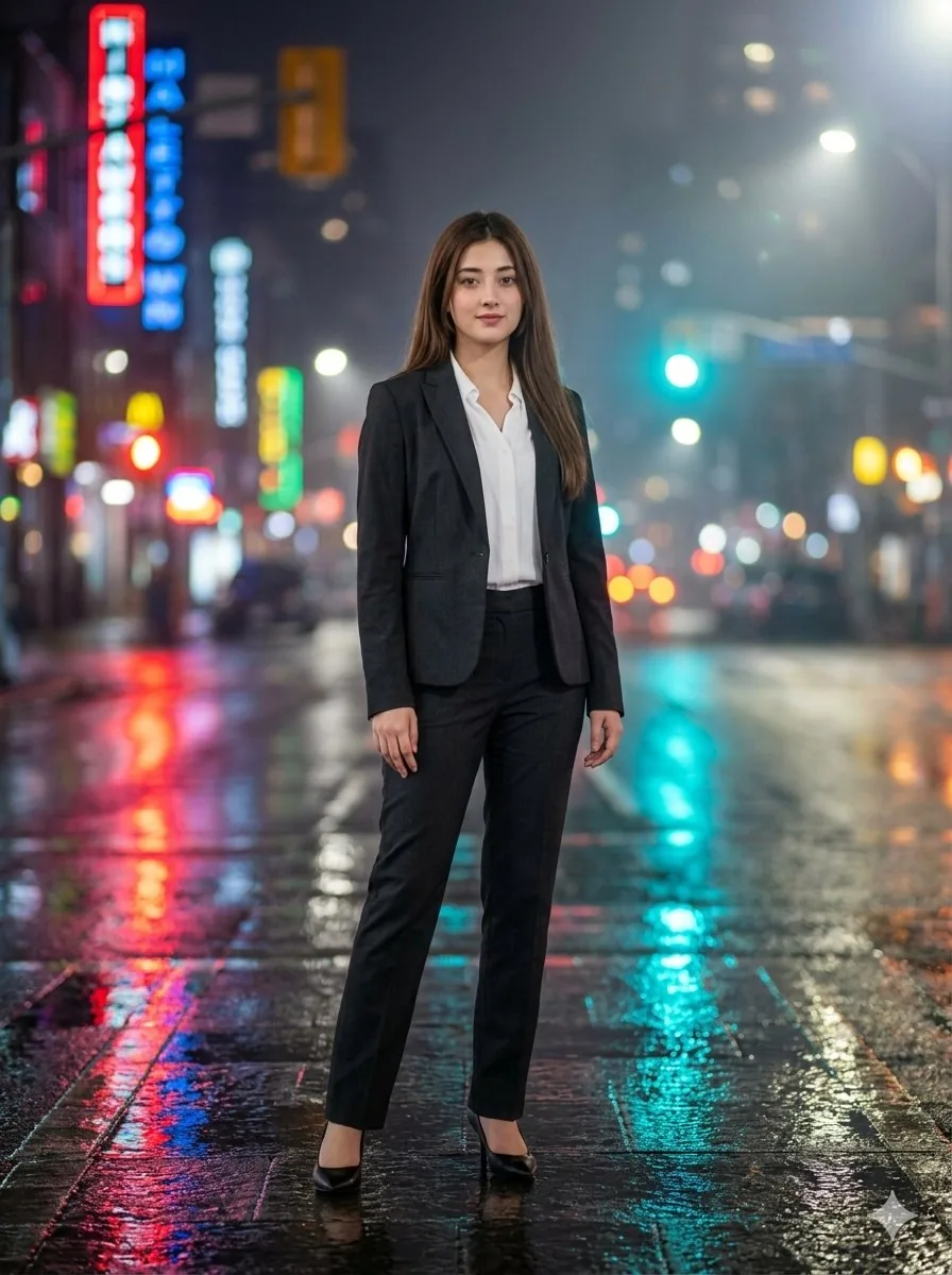 Cinematic Urban Night Portrait reference