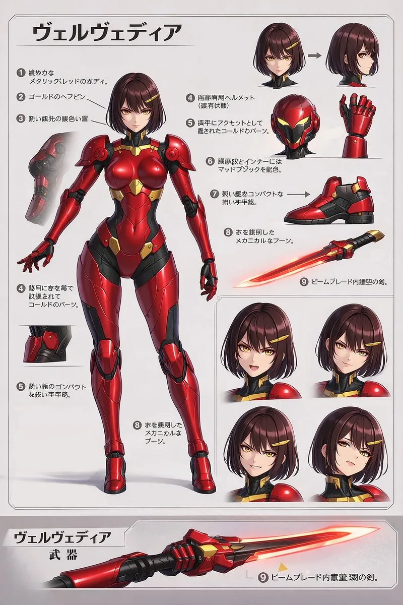 Velvedia Character Reference Sheet reference