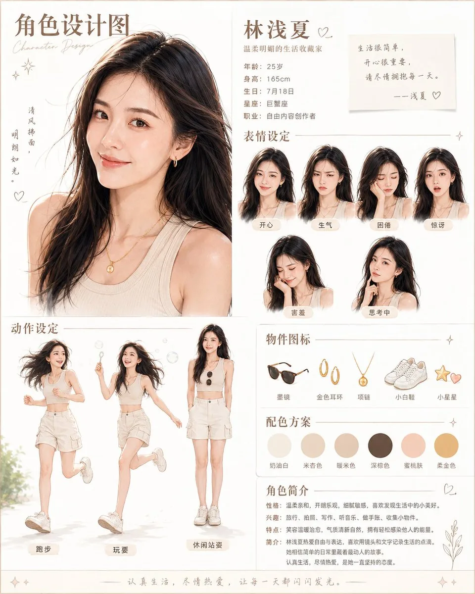 Warm Chinese Character Design Poster reference