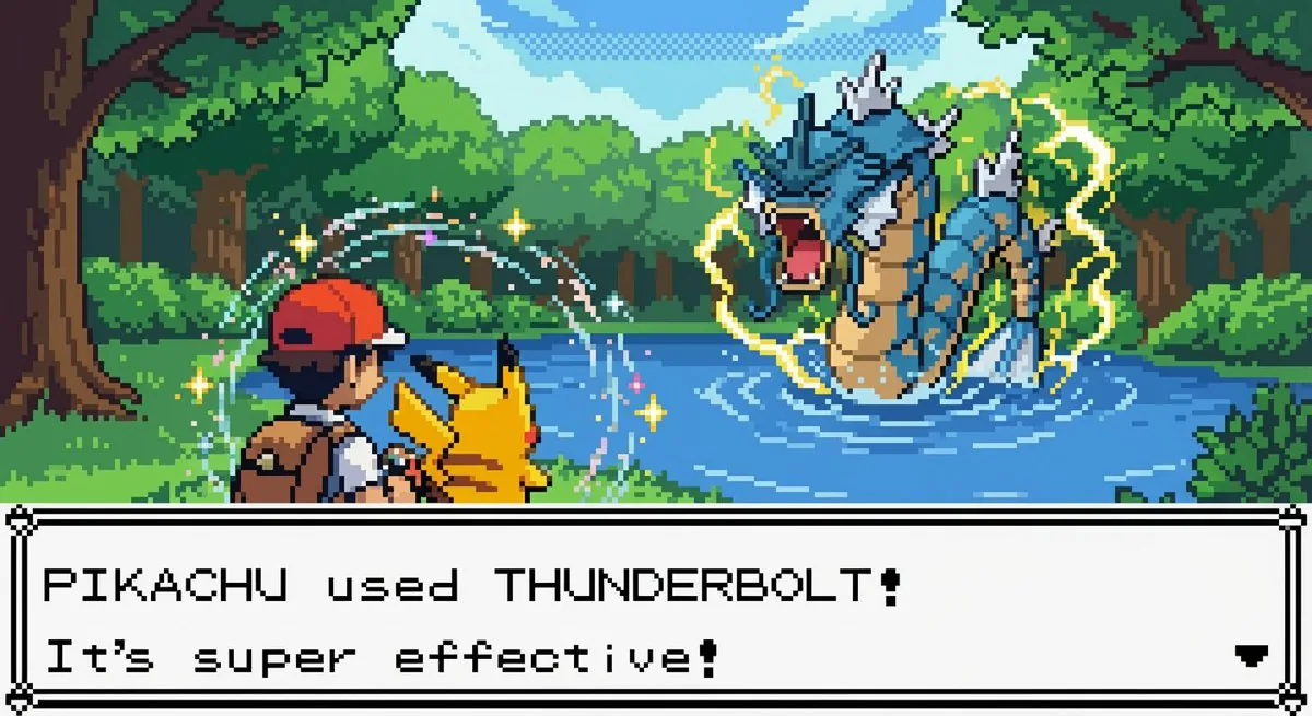New Pokémon pixel art battle scene reference