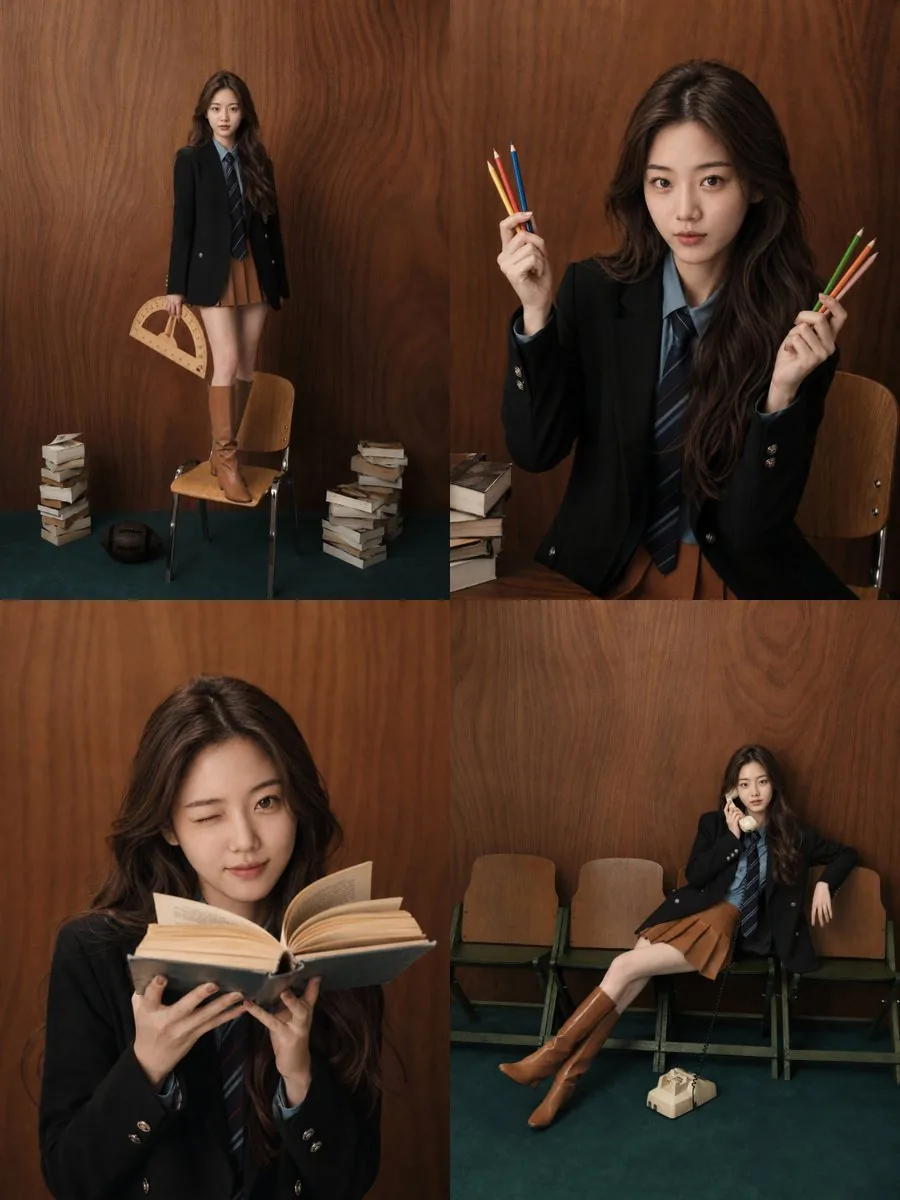 Korean Style Academic Studio Portrait Series reference