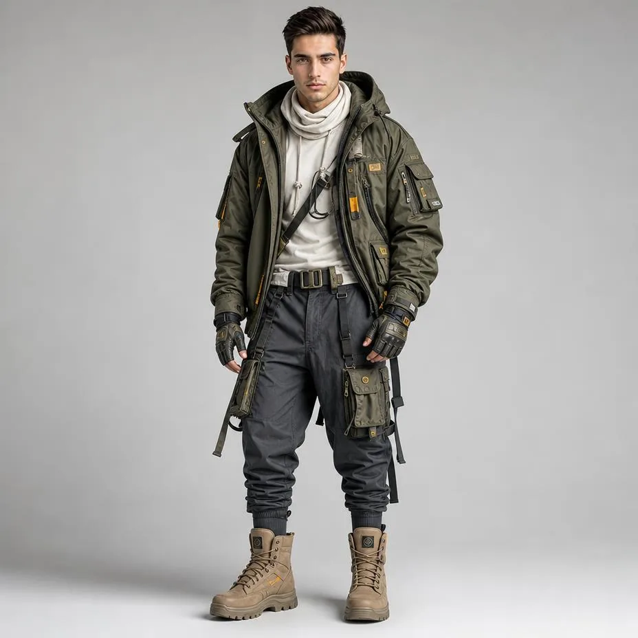 Futuristic Techwear Studio Portrait reference