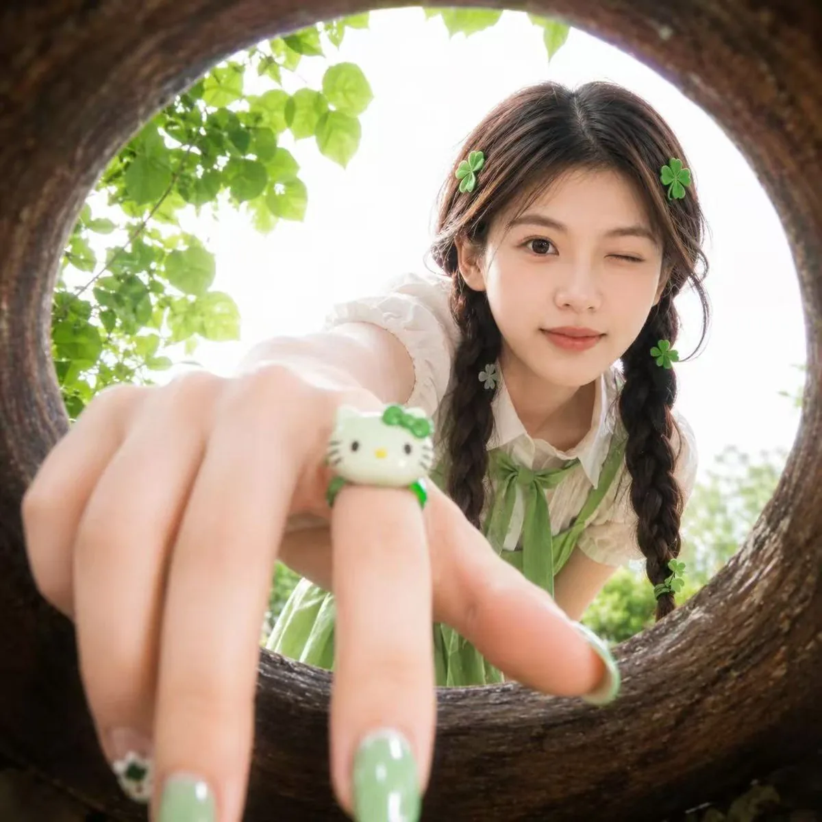 Soft Spring Cherry Blossom POV Portrait reference