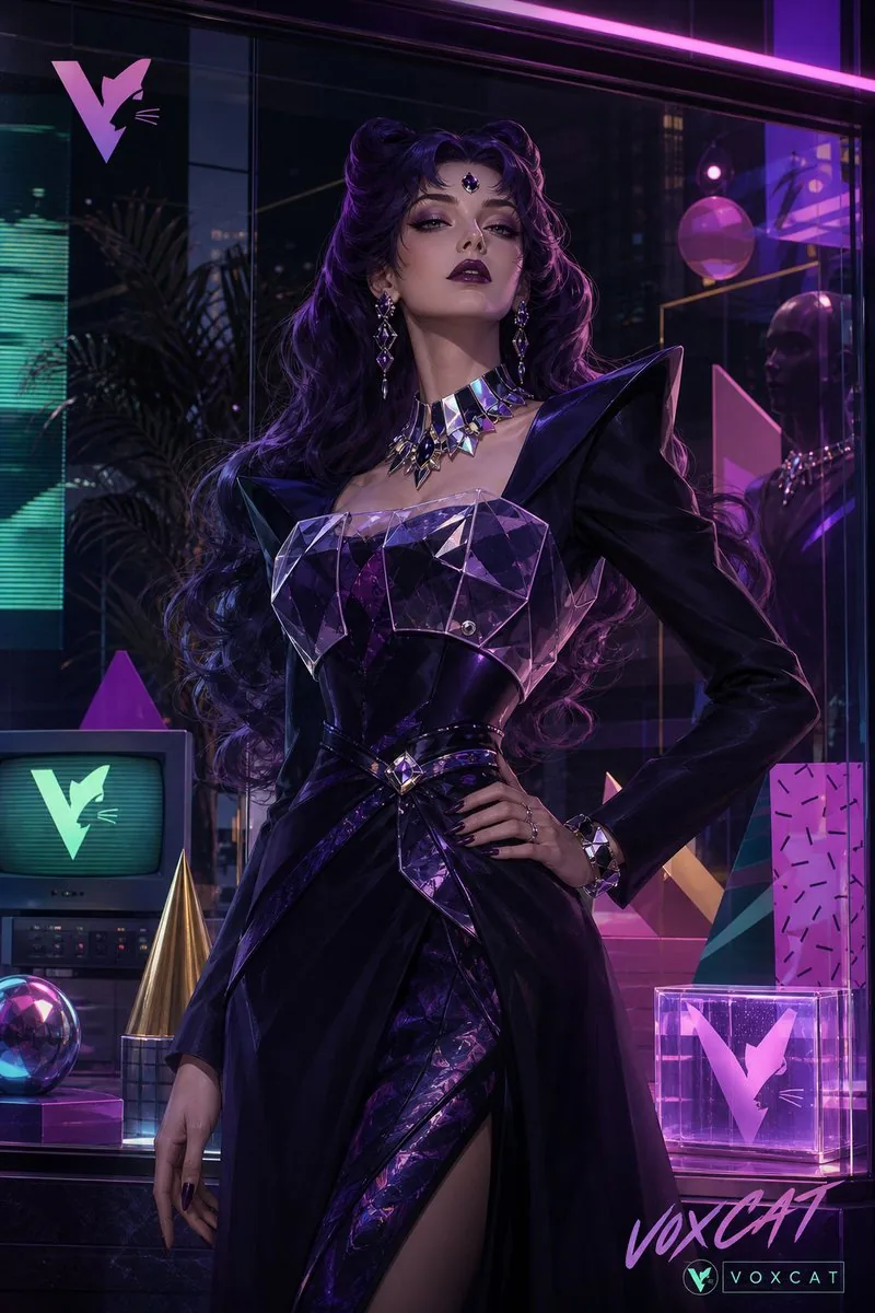 Neon Crystal Couture Window Display reference